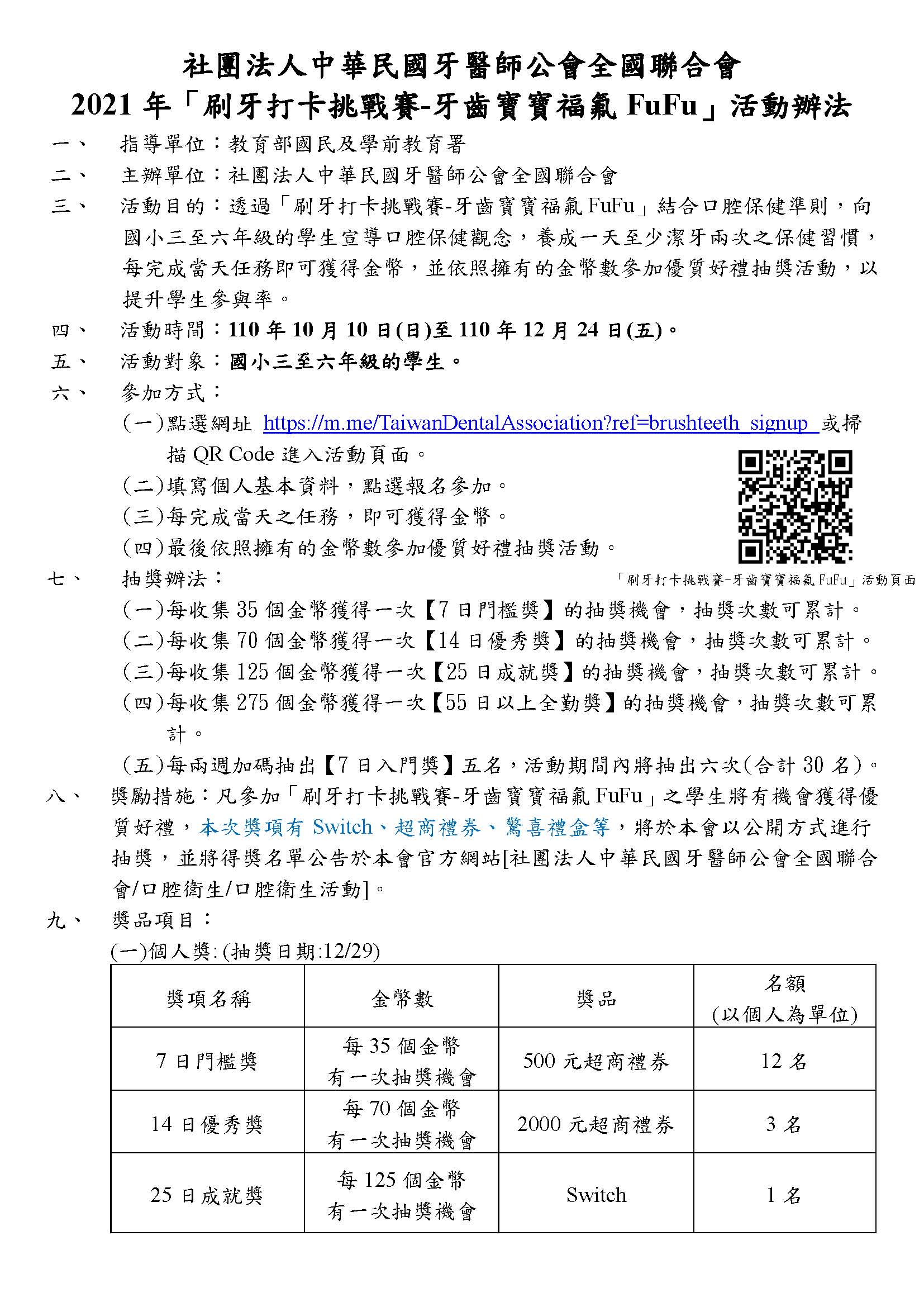 2021年刷牙打卡挑戰賽-牙齒寶寶福氟FuFu2